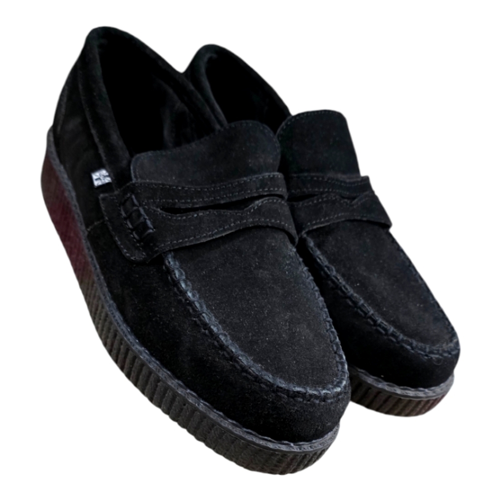 Black Suede Penny Loafer